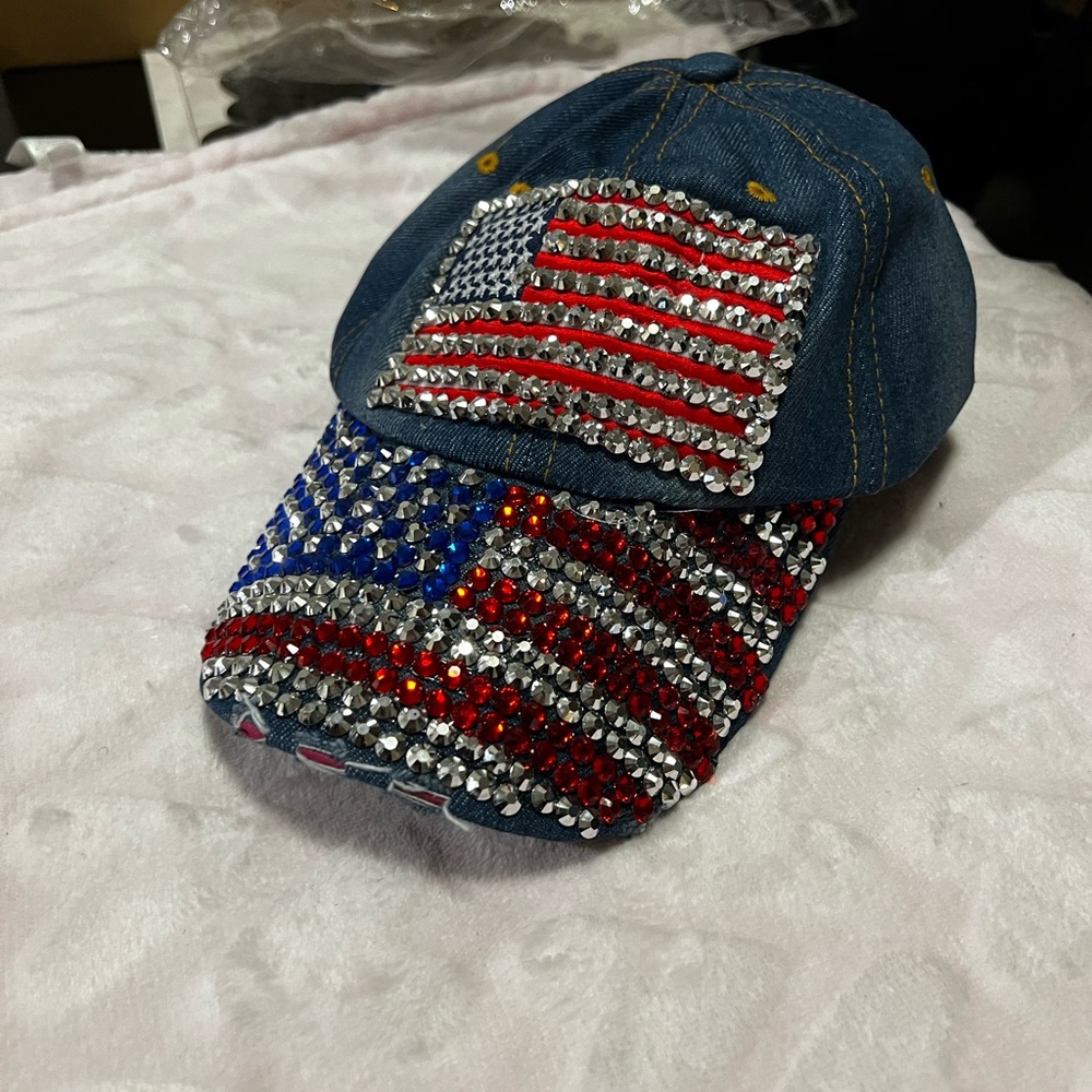 American Denim Bedazzled Baseball Cap Hat